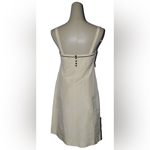 LILLY PULITZER SIZE 4 S CREME SILK BLEND BLACK LACE FLOWER SPAGHETTI STRAP DRESS - Picture 3 of 10